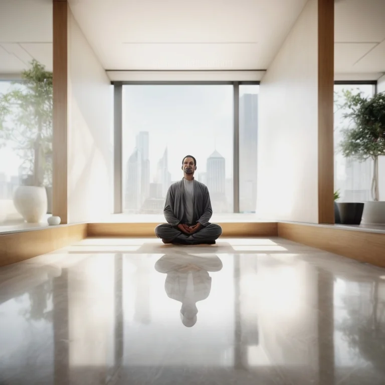 Directors practicing mindful meditation in a modern retreat space